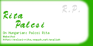 rita palcsi business card